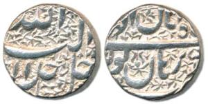 Akbar, Silver, Rupee, Burhanpur Mint, Allahu Akbar type, Ilahi 50, Aban Month (KM 93.7). E