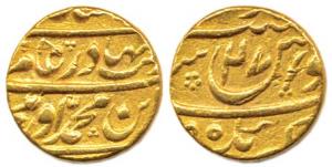 Aurangzeb, Muhi ud-din, Gold, Mohur, Kabul Mint, RY 27, with full luqab of the emperor Muh