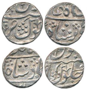 Silver (2), Rupees, Jaafarabad urf Chandore Mint, typical floral spray on rev, (M&W T1c). 
