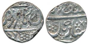 Silver, Rupee, in the name of Muhammad Shah, Sarkar Torgal Narsinpur Mint (M&W T1). Very F
