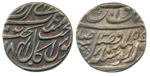 Silver, Rupee, Amritsar Mint, VS 1841 (AD 1784), Nanakshahi couplet - Sikka zad bar har do
