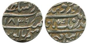 Silver, Rupee, Lahore Mint, VS 1839 (AD 1782), Gobindshahi couplet. (Herrli 08.03.04; KM A