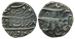Silver, Rupee, Anandgarh Mint. VS 1841 (AD 1784), Gobindshahi couplet. (Herrli 02.01.04; K
