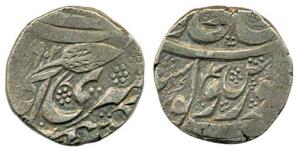 Silver, Rupee, Kashmir Mint, VS 1902 (AD 1845), Gobindshahi couplet. (KM 52.2). About Very