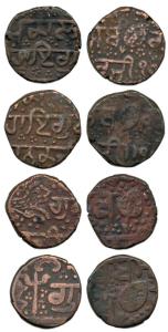 Amritsar, Copper (4), Paisa, leaf and legend. Fine, Very Rare. (4)