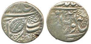 Silver, Rupee, Amritsar Mint, 1902, flag or Pataka furling left and pipal leaf (KM 22.8). 