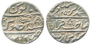 Silver, Rupee, Gohad Mint, year 29. Very Fine but ex-mount, Scarce.