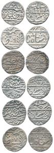Silver (6), Pratap Pal (AH 1254-1265, 1838-1848 AD) Rupee, Karauli Mint, years 6 and 7, di