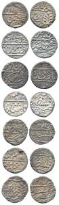 Silver (7), Rupee, Year 9-10. Very Fine. (7)