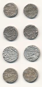 Silver (4), Rupee, Year 11, die variations. Very Fine. (4)