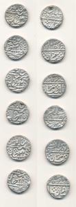 Silver (6), Rupee, year 20, 21, 22, 23, 24, 25. Very Fine. (6)