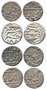 Silver (4), Rupee, year 31, 32, 33, 37/188x. Very Fine. (4)