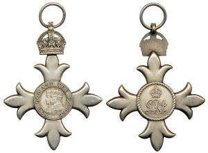 Member of the British Empire, George V, Silver, 1917, conjoined busts of George V and Quee