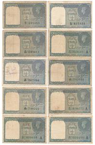 George VI, Rupee 1, 1st issue, 1944, signed C. E. Jones, all different prefixes, (Jhun #1.