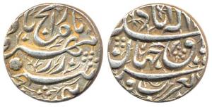 Akbar, Silver Rupee, Allahabad Mint, rebellion issue of Jahangir, (KM 97.1). Very Fine, Sc
