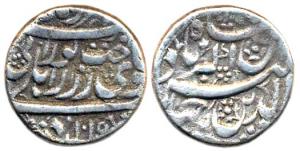 Jahangir, Silver, 13.42 g, Heavy Rupee, 20% over weight, Dehli Mint, Sakhat Nurani couplet