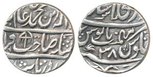 Shahjahanabad (Delhi) Mint, Silver Rupee, in the name of Shah Alam II, Sahib qiran type, R