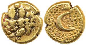 Haider Ali (AD 1761-1782), Gold Pagoda, Shiva and Parvati seated on obv., rev. Persian let