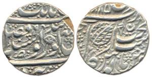 Amritsar Mint, Silver Rupee, VS 1885/(18)94, Gobind Shahi couplet, with a dagger pointing 