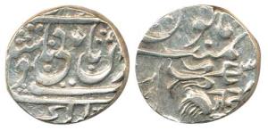 Jankoji Rao, Silver Rupee, Basoda Mint, in the name of Muhammad Akbar II, RY 3x, name of t