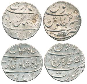 Shah Jahan II, Silver (2), Rupee, Mumbai and Surat Mints. About Very Fine with complete mi