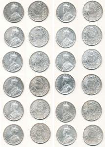 George V, Silver (12), Rupee, 1911 to 1922, Bombay Mint. Uncirculated, Scarce. (12)