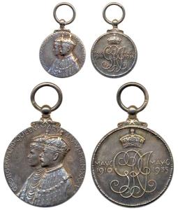 Silver Jubilee Medal of George V and Queen Mary, Silver (2) Pair, 6th May 1935, along with