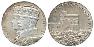 Silver Jubilee Medal of George V and Queen Mary, Silver, 87 g, Domus Medal, conjoined bust