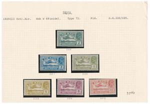 1929 AIR MAIL, Set of 6 Stamps, SG 220/25, MLH, Fine.