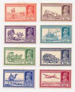 1937 King George VI, Transportation set of 8 stamps, SG 251/58, MLH, Fine.