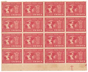 1949 UPU, SG 326, 2a., 2 Blocks of 16 stamps, one with lower margin, total of 32 stamps, f