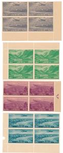 1955 Five Years Plan, 4 different Block of 4 stamps, SG 363, 365, 367, 368, MNH, Fine.