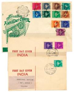 1957 Decimal Coinage, Map Series, Multi Star wmk, Private FDC complete set of 14 stamps on