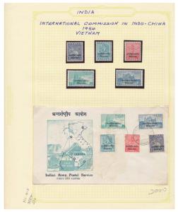 1954 International Commission in Indochina optd for Vietnam, Set of Stamps & FDC, Set of 5