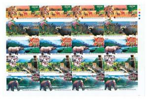 2007 National Parks of India, Set of 4 stamps, SG 2404/08, Sheet of 16 stamps Mis Cut from