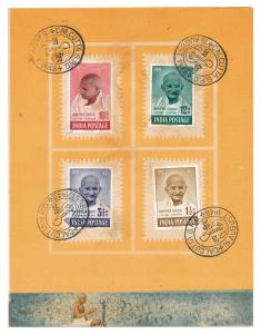 1948 “Mahatma Gandhi” memorial stamps folder with Calcutta GPO First Day cancellation on s