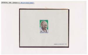 1969 “Mahatma Gandhi” 1 Value Imperf Deluxe Souvenir Sheet from Senegal, (50F) MNH, Fine, 