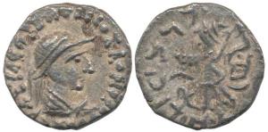 Indo-Greeks, Apollophenos, Silver Drachm, bust of the king to right with circular Greek le