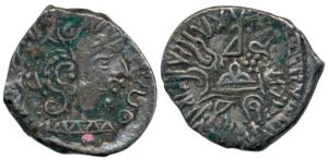 Western Kshatrapas, Swami Indraka, Silver Karshapana, bust of the ruler to right on obv., 