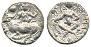 Sasanka, King of Gauda, (c.600-630), Base Gold Dinar, 8.81g, Abhishekha type, Siva seated 