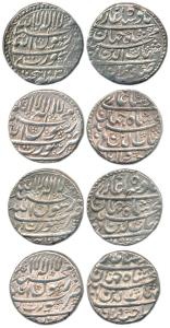 Shah Jahan, Silver Rupee (4), Surat Mint, AH 1037, 104X, legend in 4 lines. Very Fine to E