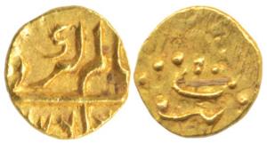 Alamgir II, Gold Fanam, Siddhaut Mint. Extremely Fine, Scarce.