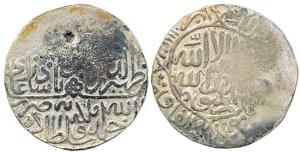 Babur, Silver Shahrukhi, Agra Mint, AH X17. About Very Fine, Rare.