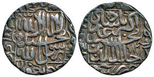 Akbar, Silver Rupee, Darul Khilafat Agra Mint, Kalima type, AH 984. Very Fine+.