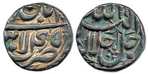 Akbar, Silver Rupee, Bang Mint, Kalima type, Kabe Roshan couplet. Very Fine.