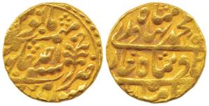 Mughal issue, Sawai Jaipur Mint, Gold Mohur, AH 125x/Ahd, in the name of Bahadur Shah II. 