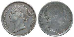 Victoria Queen , Silver Rupee, 1840 divided legend, obverse brockage. With a Complete lakh