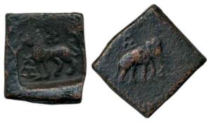 Post-Mauryan (Punjab), Taxila (local coinage), (c. 185-160 BC), Copper Karshapana, punch-m