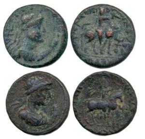 Kushans, Soter Megas, alias Wima Takto, Copper, 8.4 g, bust of the Kushan ruler to right w