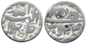 Akbar, Silver Rupee, Lahore Mint, Allahu Akbar type, Illahi 44, Month Khurdad. Fine.